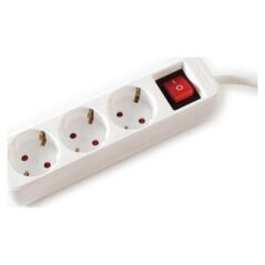 Kabel zasilający Value VALUE 3-drożna listwa zasilająca z wyłącznikiem, biała, 10 m