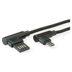 Kabel USB Roline USB-A - micro-B 0.8 m Czarny (11.02.8720)