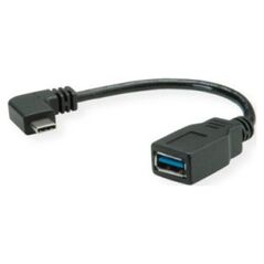 Kabel USB Roline USB-A - USB-C 0.15 m Czarny (11.02.9031)