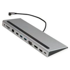 HUB USB Value VALUE USB 3.2 Gen 2 Type C Multiport Docking Station, 4K HDMI/DP, VGA, USB, Kaartlezer, PD, LAN, Audio