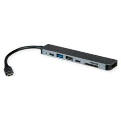 Roline Stacja dokująca ROLINE USB typu C, 4K HDMI, 1x USB2.0 (A), 2x USB3.2 Gen1 (A+C), 1x PD, SD/MicroSD