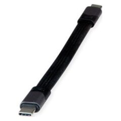Adapter USB Roline Kabel ROLINE USB4 Gen3x2, Emark, płaski, C-C, męski/żeński, czarny, 15 cm