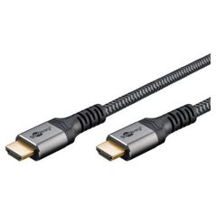 Kabel Goobay Przewód HDMI o dużej szybkości transmisji z Ethernetem, 2 m, Sharkskin Grey - Długość kabla 2 m