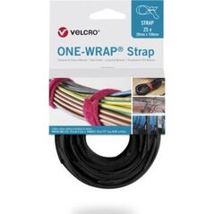 Velcro Taśma do wiązania VELCRO One Wrap 20 mm x 150 mm, 25 sztuk, trudnopalna, czarna