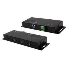 Exsys EXSYS EX-1184HMVS-2 4-portowy metalowy USB 3.2 Gen1 z przykręcanym kablem Ochrona przeciwprzepięciowa