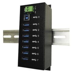 Exsys EXSYS EX-1187HMVS 7-portowy metalowy koncentrator USB 3.2 Gen1 Din-Rail