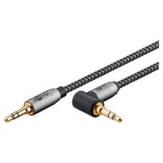 Kabel Goobay Kabel połączeniowy audio AUX, 3,5 mm stereo, 90, 1 m, Sharkskin Grey - Długość kabla 1 m