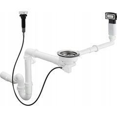 Syfon Hansgrohe Automatic bottom valve and overflow set Hansgrohe D14-11, 43931800
