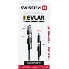 Kabel USB Sourcing USB-A + USB-C - USB-C + Lightning 1.5 m Szary (8595217481367)
