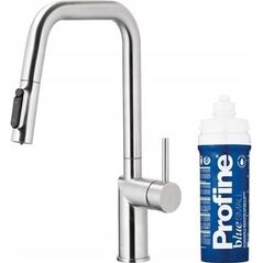 Bateria kuchenna KFA DUERO PURE STYLE PULL-OUT BATERIA KUCHENNA Z FUNKCJĄ FILTRACJI WODY I WYCIĄGANĄ WYLEWKĄ + ZESTAW FILTRUJĄCY PROFINE BLUE S, INOX