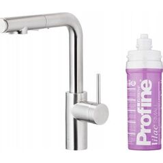 Bateria kuchenna KFA DUERO PURE BASIC PULL-OUT BATERIA KUCHENNA Z FUNKCJĄ FILTRACJI WODY I WYCIĄGANĄ WYLEWKĄ + ZESTAW FILTRUJĄCY PROFINE LILAC S, INOX