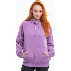 Under Armour Bluza z kapturem kangurka damska Under Armour Rival Fleece Hoodie fioletowa 1379500 560 L