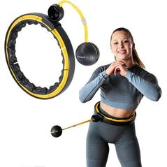 HMS HHM21 HULA HOP BLACK/YELLOW Z MAGNESAMI, WYPUSTKAMI TPE I OBCIĄŻNIKIEM + LICZNIK HMS