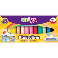 Strigo Plastelina STRIGO 12 kolorów, klasyczne pastelowe