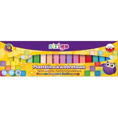 Strigo Plastelina kwadratowa STRIGO, 18 kolorów ( 6 klasycznych, 6 pastelowych, 6 neonowych)