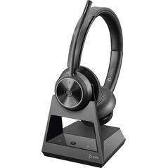 Słuchawki HP Poly Savi 7320 - Savi 7300 series - Headset - On-Ear - DECT - kabellos - USB-A uber DECT-Adapter - Schwarz - Zertifiziert fur Microsoft Teams, UC-zertifiziert