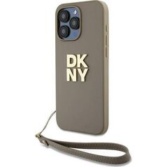 DKNY DKNY Wrist Strap Stock Logo - Etui iPhone 15 Pro (beżowy)
