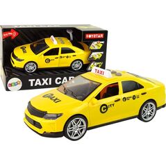 LeanToys Auto Taxi Pojazd 1:14 Światła Dźwięki Żółte