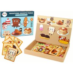 LeanToys Zestaw Edukacyjnych Puzzli Magnetycznych Motyw Jedzenia