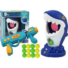 LeanToys Gra Zręcznościowa Strzelanie Do Rekina Pistolet Kulki