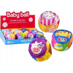 LeanToys Miękka Piłeczka Z Grzechotką Kolorowa Piłka Zwierzątka Owoce MIX  10cm