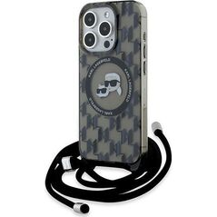 Karl Lagerfeld Karl Lagerfeld KLHMP15XHCKCKLCK iPhone 15 Pro Max 6.7" czarny/black hardcase IML Crossbody Monogram Karl & Choupette Head MagSafe