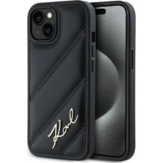 Karl Lagerfeld Karl Lagerfeld KLHCP15SPQDSMGK iPhone 15 / 14 / 13 6.1" czarny/black hardcase Diagonal Quilted Script