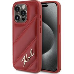Karl Lagerfeld Karl Lagerfeld KLHCP15XPQDSMGR iPhone 15 Pro Max 6.7" czerwony/red hardcase Diagonal Quilted Script