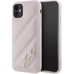 Karl Lagerfeld Karl Lagerfeld KLHCN61PQDSMGP iPhone 11 / Xr 6.1" różowy/pink hardcase Diagonal Quilted Script