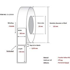 Capture Label 102x152, Core 25,