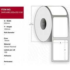 Capture Ship-label 102 x 192mm, Core