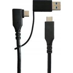 Kabel USB MicroConnect USB-A + USB-C - USB-C 1 m Czarny (USB3.0, C Male angled And A)