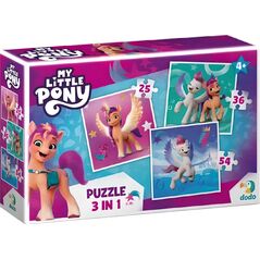 Dodo PUZZLE 3w1 "MY LITTLE PONY" 3 UKŁADANKI W JEDNYM KOLOROWE UKŁADANKI