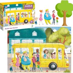 Dodo PUZZLE "GWAR OBOK AUTOBUSU" KOLOROWA I UROCZA UKŁADANKA 60 ELEMENTÓW