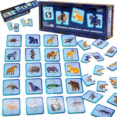PuzzleOK Drewniana Łamigłówka Dzikie Zwierzęta Łączenie Połówek Zestaw Puzzle