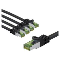 Goobay Kabel krosowy CAT 8.1 z certyfikatem GHMT, S/FTP (PiMF), 5 m, czarny, zestaw 5 - Długość kabla 5 m