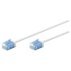 Goobay Ultra-elastyczny CAT 6A kabel krosowy, slim, U/UTP, biały - Długość kabla 0.25 m
