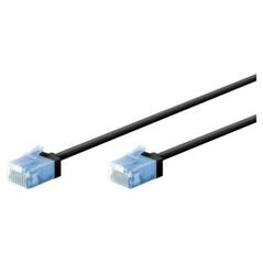 Goobay Ultra-elastyczny CAT 6A kabel krosowy, slim, U/UTP, czarny - Długość kabla 0.15 m