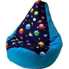 Go Gift Pufa worek sako GRUSZA DRUK niebieski-planety XL 130x90