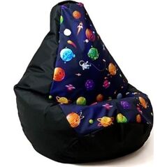 Go Gift Pufa worek sako GRUSZA DRUK czarny-planety XXL 140x100