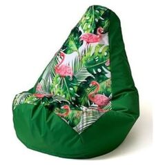 Go Gift Pufa worek sako GRUSZA DRUK zielony-flaming XXL 140x100