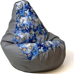 Go Gift Pufa worek sako GRUSZA DRUK szary-statek kosm XXL 140x100
