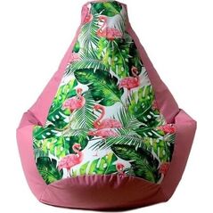 Go Gift Pufa worek sako GRUSZA DRUK róż-flaming XXL 140x100