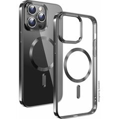 Swissten Clear Jelly Magstick Metallic for iPhone 13 Black