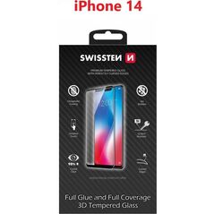 Swissten Ultra Durable 3D Full Glue Glass Apple IPhone 14 Black