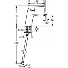 Bateria umywalkowa Oras WASHBASIN MIXER 3810F-33 TWISTA BLAC MAT