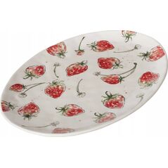 Boltze Półmisek ceramiczny STRAWBERRY, wzór w truskawki, 39 x 31 cm