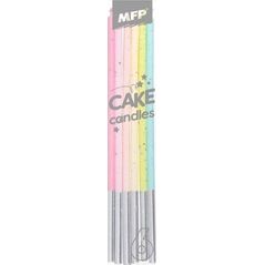 MFP paper świeczki do tortu 6 szt. 14cm tęczowe 8800111