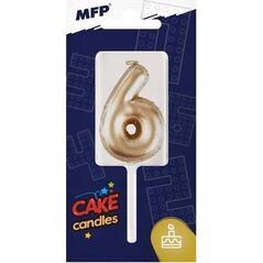 MFP paper świeczka do tortu balon nr 6 złota 8800120