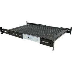 StarTech StarTech.com 2U Sliding Server Rack Mount Shelf - 20 to 30in Adjustable Mounting Depth - Vented - 50lb - Heavy Duty Universal 19” Rack Shelf for Equipment Rack - 24in Deep, Adjustable shelf, Black, Steel, 22.7 kg, 2U, EIA RS310-C
